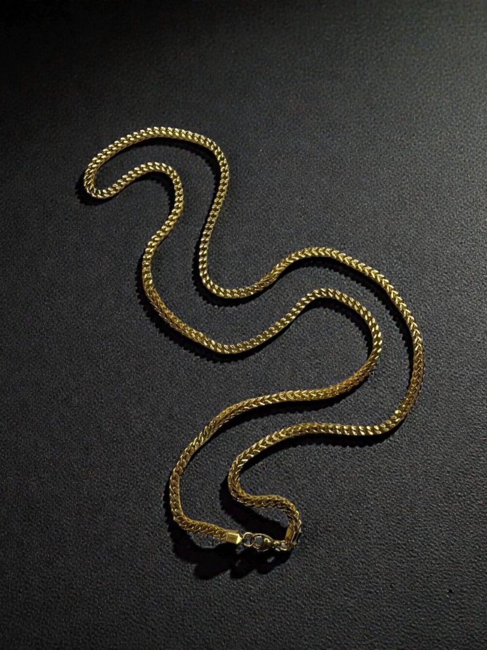 Gold Tone Stainless Steel Wheat Chain Necklace 30" 3mm